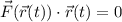 \vec F(\vec r(t)) \cdot \vec r(t) = 0