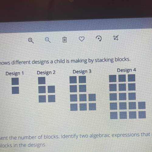 The diagrams shows different designs a child is making by stacking blocks

a. Let n represent the