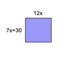 Find the perimeter of a square that has sides of 12x and (7x + 30)

Find the perimeter of the squa