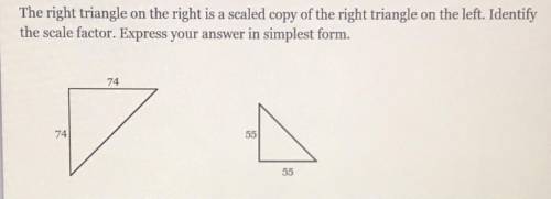 What is the scale factor of the two right triangles?