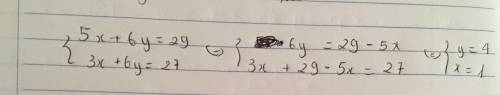 PLEASE GIVE ME THE ANSWER ASAP

What is the solution to this system of linear equations?
5x + 6y =