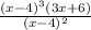 \frac{(x-4)^3(3x+6)}{(x-4)^2}