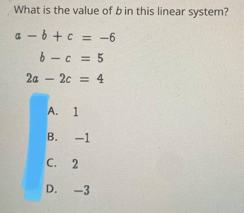 What is the value of b in this linear system?