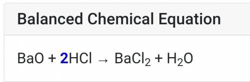 BaO+HCl→BaCl_{2}+H_{2}O