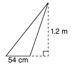 What is the area of the following triangle in square meters? Do not round your answer. A =

WITH T