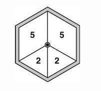 Paul and Kelly are throwing darts at the hexagonal dartboard shown below. Paul told Kelly that if th