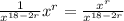 \frac{1}{x^{18-2r} } x^{r} =\frac{x^{r} }{x^{18-2r} }