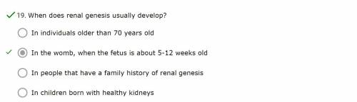 When does renal genesis usually develop?
*it's b. despite the test having a typo