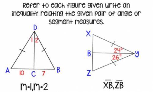 Teach each example below using the h i n g e theorem.