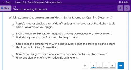 Need help on this other Sonia Sotomayor question pls (: