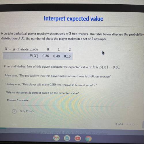 Whose statement is correct based on the expected value?