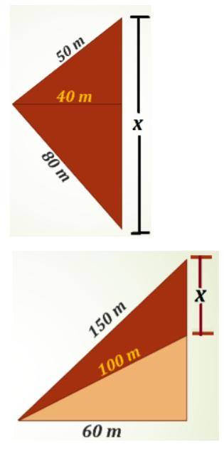 Halle el valor de x en cada una de las
siguientes figuras
