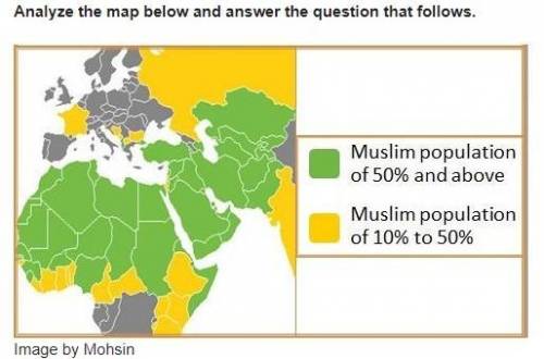 According to the map above, which of the following statements is true?

A. The Middle East is the