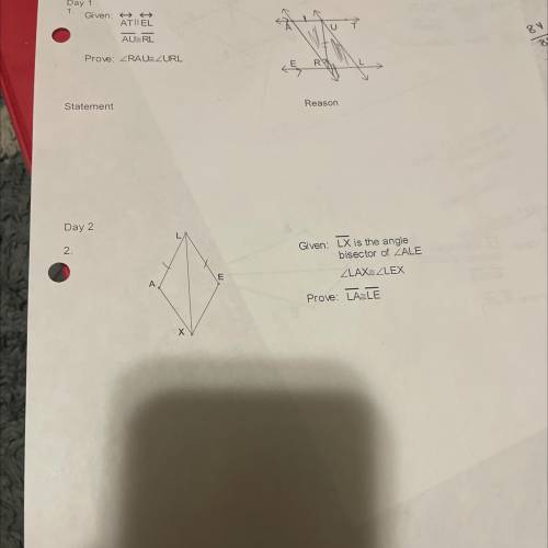 Given: LX is the angle
bisector of ZALE
ZLAY LLEX
Prove: LA LE