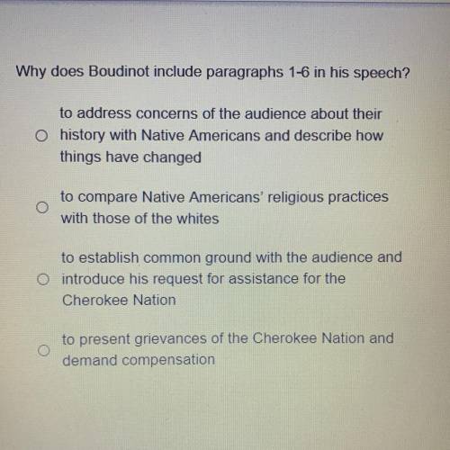 Why does Boudinot include paragraphs 1-6 in his speech?