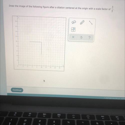 Draw the image of the following figure after a dilation centered at the origin with a scale of 3/5