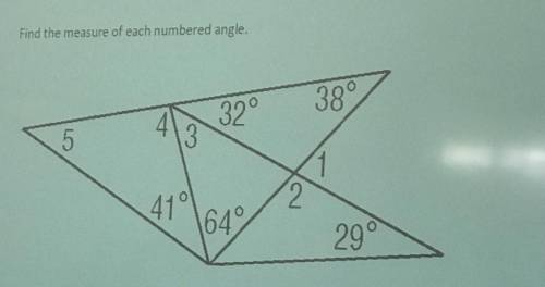 Find the measure of each numbered angle