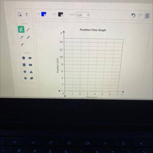 ? Question

The position data for line 3 was recorded in 1 second intervals. Draw a graph with dis