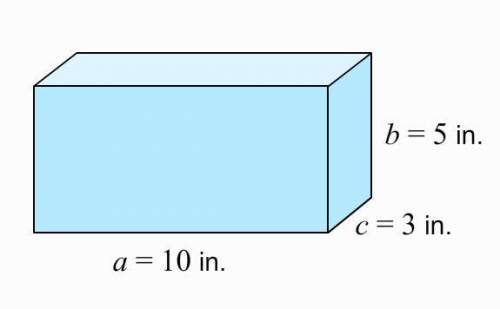 The formula for finding SA, the surface area of a box, is SA = 2(ab + ac + bc), where a, b, and c r