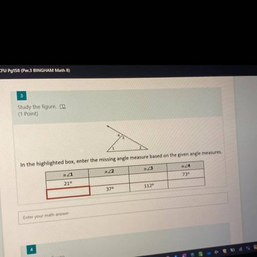 3 (Will give BRAINLIST to best answer) what’s the missing angle measure based on the given angle me