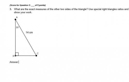 30 POINTSSS PLEASE HELPP

What are the exact measures of the other two sides of the triangle?