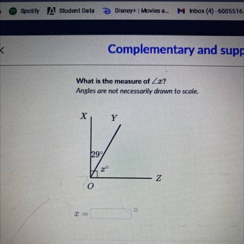 What is the measure of angle x