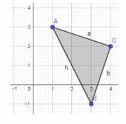 Calcular el area del triangulo rectangulo cuyos vertices son A=(1,3) B=(3,1) y C= (4,2)