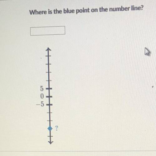 Where is the blue point on the number line ?