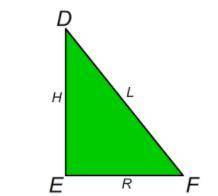 Triangle DEF with the given measurements is rotated in space about side DE. Which answer gives the
