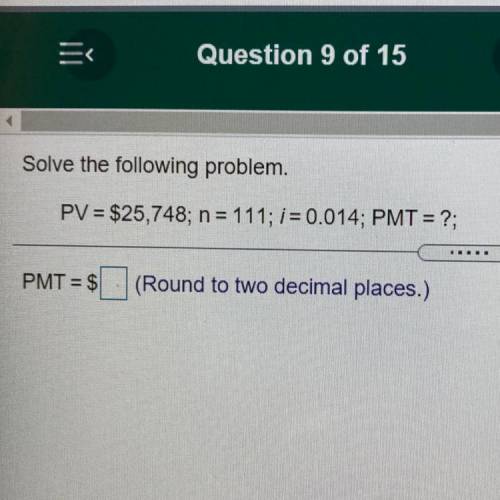 Solve for PMT rounded to two decimal.
