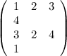 \left(\begin{array}{ccc}1&2&3&4\\3&2&4&1\end{array}\right)