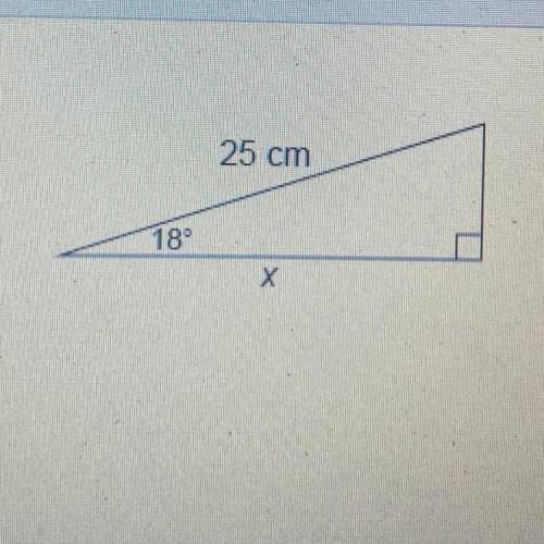Plz help what is the value of X in the triangle? round your final answer to the nearest hundredth X