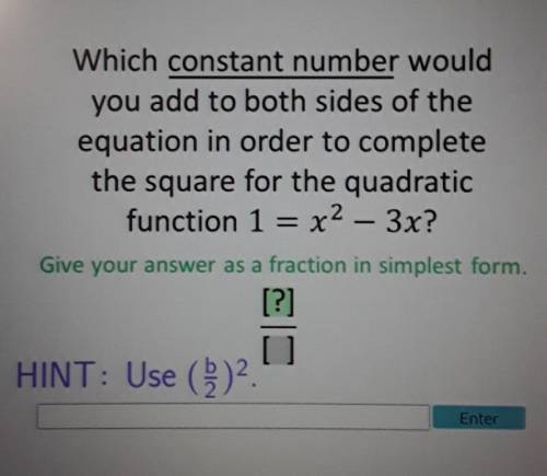 Which constant number would you add to both sides of the equation in order to complete the square f