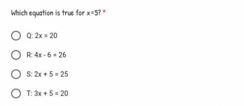 Which equation is true for x=5?
