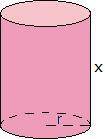 If r = 11 units and x = 14 units, then what is the volume of the cylinder shown above?

A. 550 cub