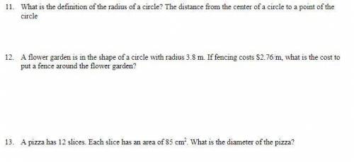 Questions about area and radius work