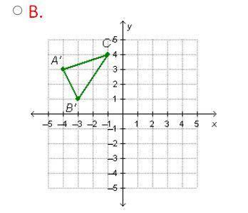 Ricardo drew the triangle that is shown below.

see picture...
Ricardo reflected the triangle acro