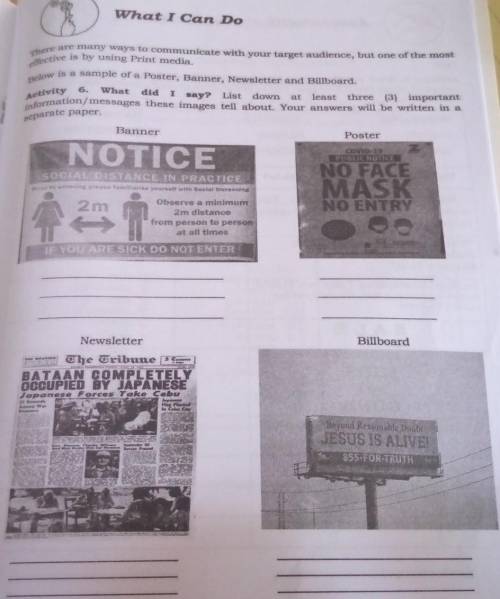 Activity 6. separate paper Banner Poster NOTICE 09-19 PUEL CHOICE SOCIAL DISTANCE IN PRACTICE de to