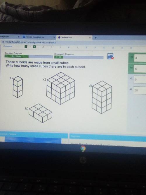 These cuboids are made from small cubes write how many small cubes there are in each cuboid