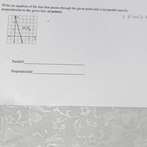 Somebody please help

Write an equation of the line that passes through the given point and is (a)