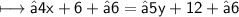 \sf \longmapsto−4x+6+−6=−5y+12+−6