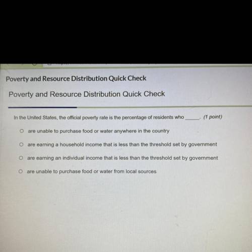 Helppp In the United States, the official poverty rate is the percentage of residents who

(1 poin
