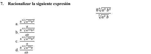 Racionaliza la siguiente expresión 4√7-1/3√7