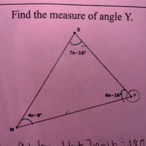 Find the measure of angle Y.