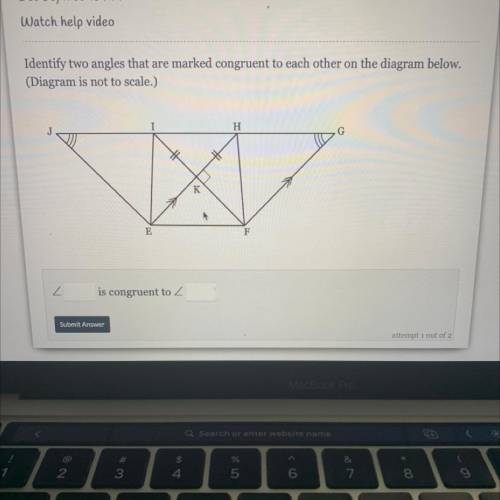 Identify two ANGLES that are marked congruent to each other on the diagram below