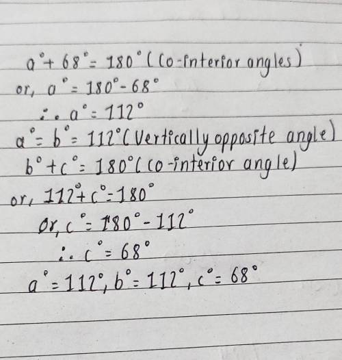 Find the size of unknown angles