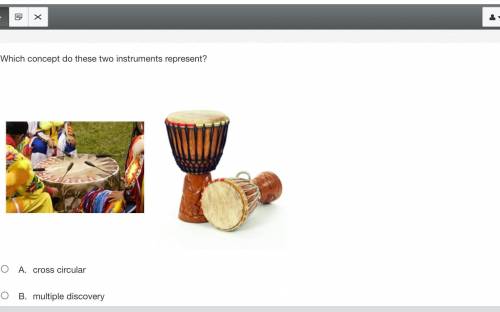 Which concept do these two instruments represent?

The image shows three colorfully costumed drumm