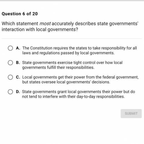 Which statement most accurately describes state governments interactions with local governments