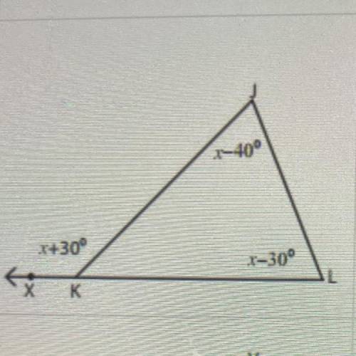 Find x in the triangle