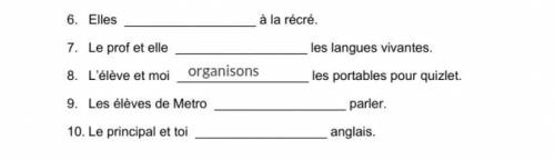 HELP FILL IN THE BLANKS IN FRENCH